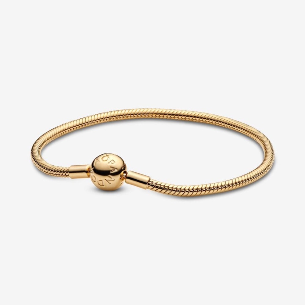 Pandora moments Gold plated Snake chain bracelet